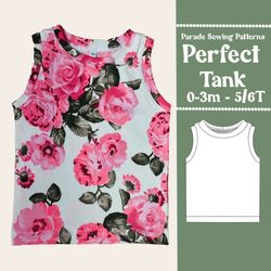 Baby or Child TANK TOP SEWING Pattern pdf | Sew a Perfect Tank in 9 sizes-- baby to child-- perfect for beginner sewers