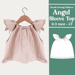 ANGEL SLEEVE Swing top SEWING Pattern pdf | 9 sizes | flutter sleeves peasant top, boho top, boho sewing patterns