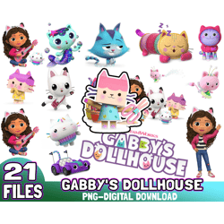 Gabbys DollHouse 21 Digital Papers, Cliparts PNG