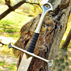 Lord of the Rings King Aragorn Ranger Replica Sword Gift for Groomsmen gift With Free Scabbard and Wall Mount
