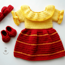 HANDMADE Dolores Encanto Outfit | Crochet Baby Halloween Costume | Baby Photo Prop | Baby Shower Gift | Size 0-3 months