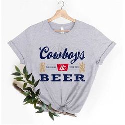 Cowboys And Beer Vibe Graphic Tee, Cowboy Shirt, Western Shirt