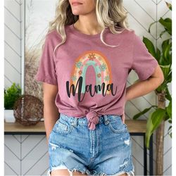 Rainbow Mama Shirt, Blessed Mama, Mother's Day Gift, Mother Shirt, Mama Shirt, Boho Rainbow Shirt for Mother, Cute Shirt