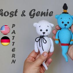 Crochet Ghost pattern - Halloween Crochet pattern Ghost and Genie - Fanatsy Amigurumi Teddy Bear