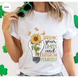 Mental Health T-Shirt, Inspirational Shirts, Sunflower Outfit, Birthday Gifts for Her, Butterfly Graphic Tees, Floral Po