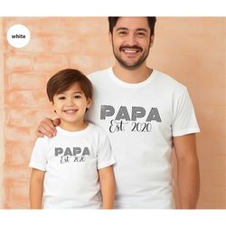 Customized Dad Est. Shirt, Fathers Day Gift, Custom Papa T-Shirt, Personalized Dad Gift, Baby Announcement Gift, First T