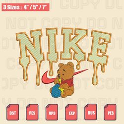Nike Pooh Bear Embroidery Design , Nike Pooh Logo Embroidery Patterns, Instant Download