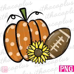 Fall png, Fall pumpkin and football sublimation, Fall pumpkin clipart, digital file , Fall pumpkin printable, thanksgivi