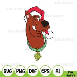 Scooby Doo in Christmas Hat, Christmas Svg, Christmas Svg Cut File