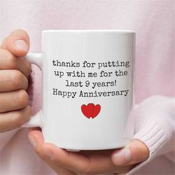 9th Anniversary Gift For Husband, 9 Year Anniversary Gift For Him, Funny Wedding Anniversary Mug, Anniversary Gift For H