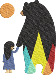 Girl with a Bear embroidery design