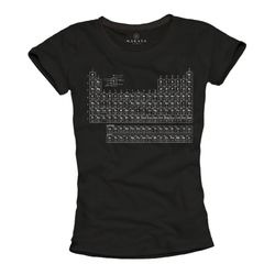 Cool womens T-Shirt - Table of Elements - Science Top Big Bang Shirt - Funny Gifts for her - black S-M-L