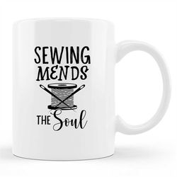 Sewing Mug, Sewing Gift, Funny Sewing Mug, Cute Sewing Mug, Sewing Lover Gift, Sewing Machine Mug, Seamstress Mug, Sewin