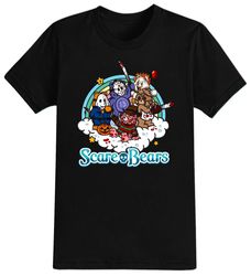 Scare Bears Halloween T-Shirt For Men, Women  Kids 100 Cotton Black Shirt, Funny Scary T-Shirts