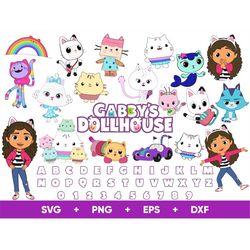 Gabbys Dollhouse SVG Bundle, Gabbys Dollhouse Font Svg, Gabbys Dollhouse Svg Files for Cricut and Silhouette, Clipart Di
