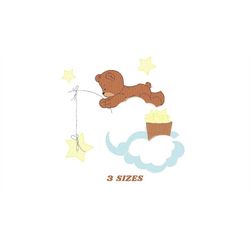 Bear embroidery designs - Cloud and stars embroidery design machine embroidery pattern - Baby boy embroidery file instan