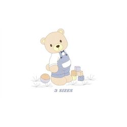 Bear with toys embroidery designs - Bear embroidery design machine embroidery pattern - Baby boy embroidery file - insta