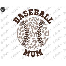 Baseball Mom Leopard PNG, Baseball Mom Shirt Png, Baseball Clipart, Game Day Png, Baseball Sublimation Design Transfer,