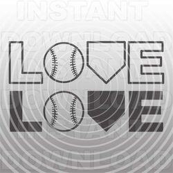 Love Baseball SVG,Baseball SVG File,Baseball Home Plate SVG-Cut File-Vector Clip Art for Commercial & Personal Use-Cricu