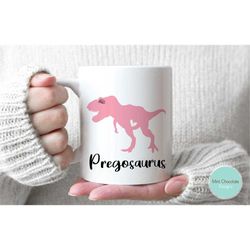 Pregosaurus - New Baby Announcement Gift, Reveal To Family, Dinosaur Pregnancy Mug, New Baby Mug
