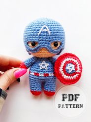 Crochet Captain America PDF Amigurumi Pattern