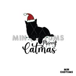 Merry Catmas Svg, Christmas Svg, Funny Cat Svg, Christmas Hat Svg