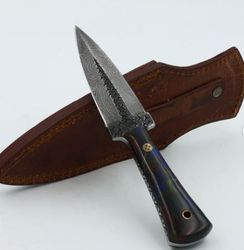 Full Tang Dagger Knife , Custom Hand Made Damascus Steel Hunting Dagger Knife