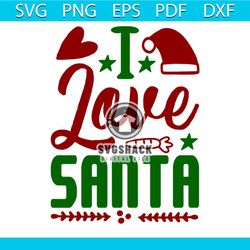 I Love Santa Svg, Christmas Svg, Xmas Svg, Carrot Svg, Christmas Hat Svg, Santa Claus Svg