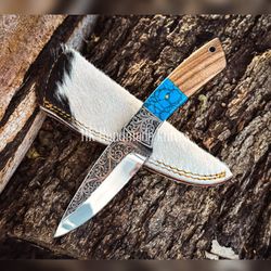 Beautiful Royal Gift Knife Handmade Hand Engraved D2steel Skinning Knife Gift For Men Birthday Gift Gift For Husband