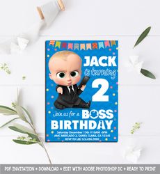 Boss baby Invitation, Boss baby Birthday Party Invitation, Boss baby Birthday invitation, Boss baby Party Invitation