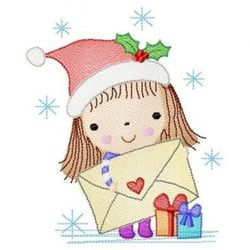 Christmas Girl with Gift