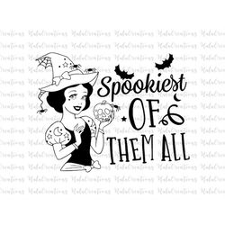 Spookiest Of Them All Svg, Halloween Svg, Princess Svg, Spooky Vibes Svg, Bat, Witch Svg, Svg, Png Files For Cricut Subl