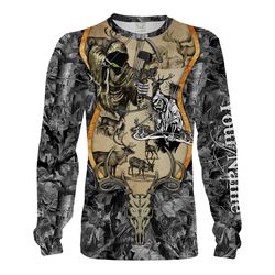 Deer hunting big game Grim reaper Custom name 3D All over print shirts Personalized hunting gifts for hunter Chipteeamz
