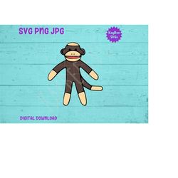 Monkey Toy Doll SVG PNG JPG Clipart Digital Cut File Download for Cricut Silhouette Sublimation Printable Art - Personal