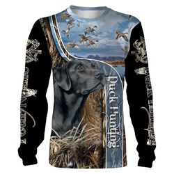 Duck hunting dog labrador retriever hunting clothes waterfowl camo 3D All Over Printed Shirt, Personalized hunting gift
