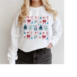 Cute Christmas elements, Christmas Sweatshirt, Gift Idea, minimal Christmas design, Christmas Gifts for her, holiday app