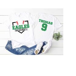 Custom Your team Name  Baseball Home Plate Design Shirt T-Shirt Baseball Team Shirt Baseball Mom Shirt with Player Name