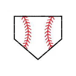 Baseball Home Plate Svg, Red Stitch Svg, Home Run, Softball, Diamond Field. Vector Cut file Cricut, Silhouette, Pdf Png
