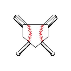 Baseball Home Plate Svg, Crossed Bats Svg, Home Run, Softball, Diamond Field. Vector Cut file Cricut, Silhouette, Pdf Pn