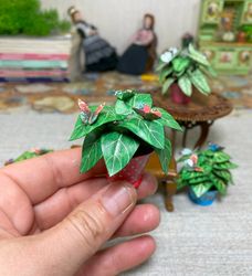 Tutorial. Flowers in a pot. 1:12. Dollhouse miniature. Flowers for a doll.