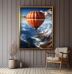 Flying Balloon Canvas, Cappadocia Balloon Landscape, Fizzy Balloon Art, Helium Balloon Wall Art