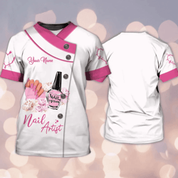 Personalized Pink 3D Nails Artist Tshirt for Women - Perfect Manicurist & Nail Tech Gift