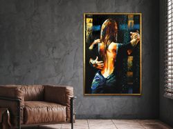 Wall Decor, Canvas Home Decor, Large Canvas, Dancing Couple Painting Print, Dancer Poster, Wall Art Canvas Design, Frame