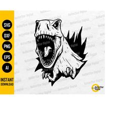 T-Rex In The Wall SVG | Tyrannosaurus Rex SVG | Dinosaur Decals Wall Art Shirt | Cricut Cutting Files Clipart Vector Dig