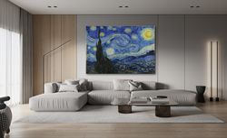 Starry Night Vincent Van Gogh Wall Art, Huge Canvas Home Decor, Starry Night Canvas, Van Gogh Art, 5 piece Canvas Wall D