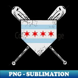 Chicago Flag Baseball Home Plate Sports - High-Resolution Sublimation Delight