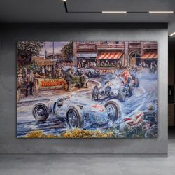 Racing Car Canvas , Car Wall Art, Car Racing Art, Car Canvas Print, Car Canvas Art, Canvas Wall Art, Canvas Wall Decor