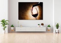 Pouring Wine Into a Glass Canvas Wall Art Poster Print , Wine Home Decor Art Wall Art Ready to Hang CANVAS