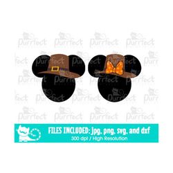 Mouse Thanksgiving Hat Theme Plain SVG, Give Thanks svg, Mouse svg, Digital Cut Files in svg, dxf, png and jpg, Printabl