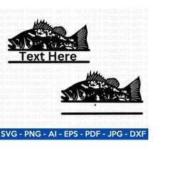 Fish Split Monogram SVG, Fish Svg, Sea Animal Svg, Dad Fishing SVG, Fish Silhouette, Gift for Dad svg,Fishing svg,Cut Fi